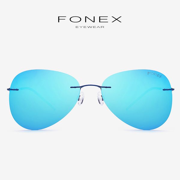 

titanium alloy rimless sunglasses men fashion brand designer male frameless korea aviation polarized sun glasses for women 20008, White;black