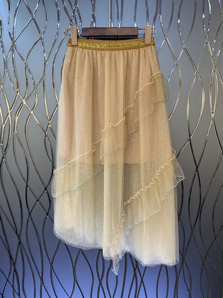 

2019 summer new women's lotus leaf edge stitching half-length skirt 523, Black