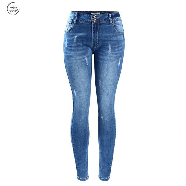 

women`s twill jeans basic chic style fading stretch skinny ture denim woman pantalon femme drop shipping, Blue