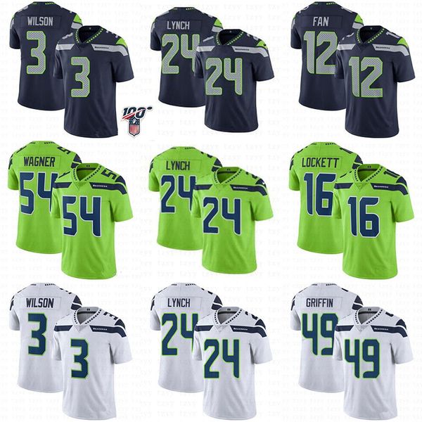 

молодежный сиэтл женская мужская футбол кофта 24 marshawn линч 3 рассел уилсон 16 тайлер локетт 49 shaquem гриффин 54 бобби вагнер, Black;red