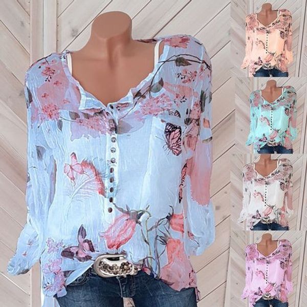 

блузки для женщин новые элегантные шифоновые печати леди одежда мода тонкий женщина темперамент чистого цвета горячая причинная рубашка женщ, White