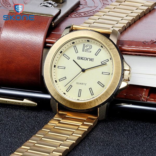 

2019 new men's luxury fashion business watch stainless steel waterproof quartz men's watch relogio masculino erkek kol saati, Slivery;brown