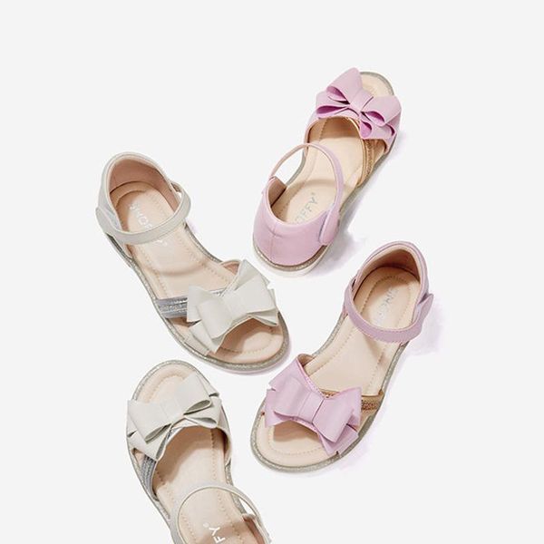 

2020 summer new children's princess sandals elegant sweety bow knot shoes girls casual shoes soft bottom non-slip korean fashion, Black;red