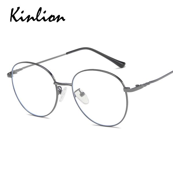 

kinlion metal anti blue light eye glasses frames for women retro round mens eyewear glasses frame gafas feminino oculos, Black