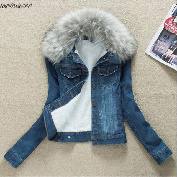 

зима 2019 меховой воротник регулярный джинсовый плюс бархатная теплая парка верхняя одежда женщины кашемировое хлопковое пальто девушка мода, Black;brown