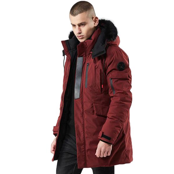 

coat men winter fur thicken long parka abrigo hombre men clothes hooded windproof keep warm overcoats winter jackets, Tan;black