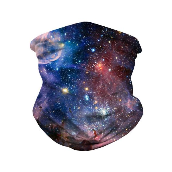 

outdoor cycling sport riding balaclava headband face scarf starry sky print bandana seamless headwear neck gaiter helmet liner, Black