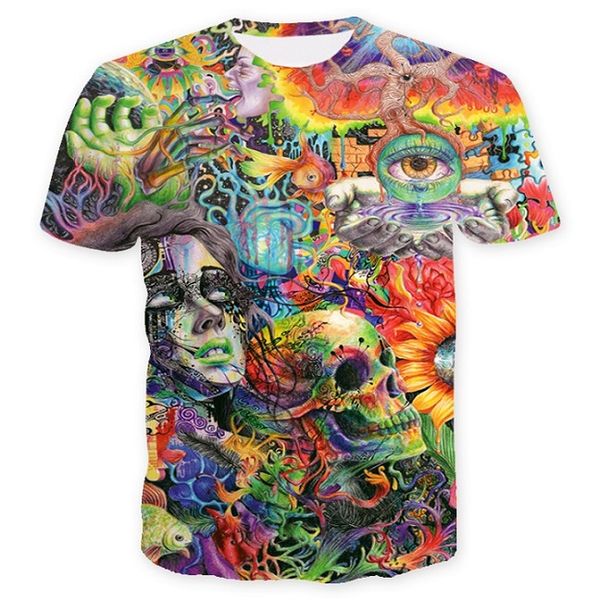 

short-sleeved men's new round t-shirt style printing 3d digital men's 2019 wholesale hip-hop summer graffiti shirt neck utxmb