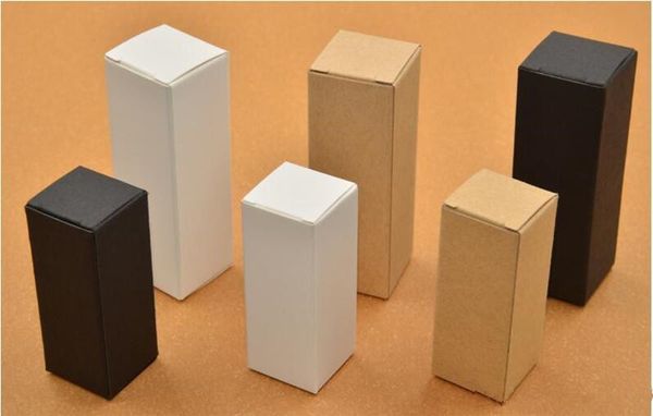 

10ml&20ml 30ml 50ml 100ml white black kraft paper boxes for essential oil bottles dropper bottle gift packaging box print logo