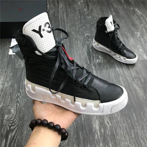 

kanye west y-3 noci0003 red white black high-men sneakers waterproof genuine leather y3 casual shoes boots