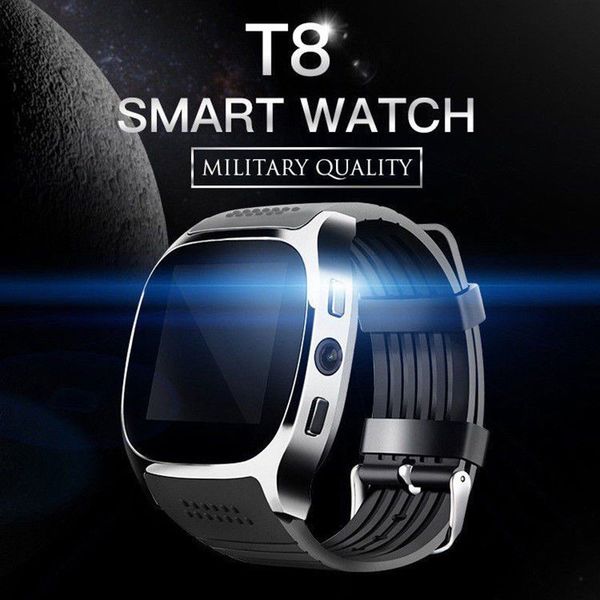 

new 2019 smartwatch intelligent bluetooth sport smart watch t8 pedometer for phone android wrist watch support sim tf card call, Slivery;brown