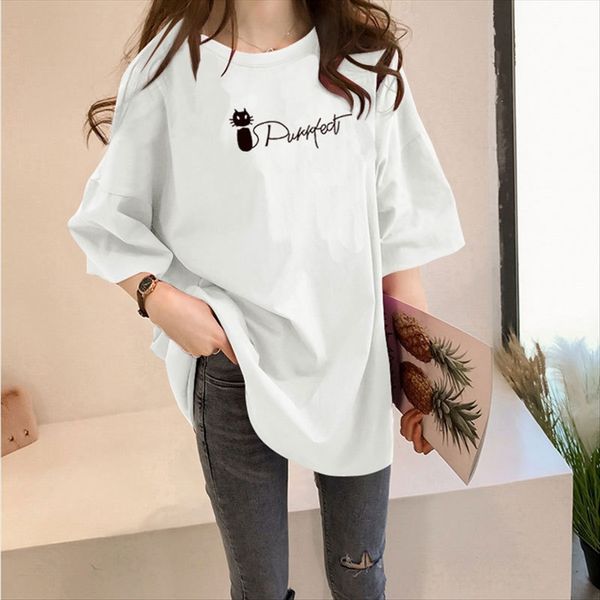 

2020 students large size clothing t-shirt clothing women's loose short-sleeved t-shirt women's clothes, White
