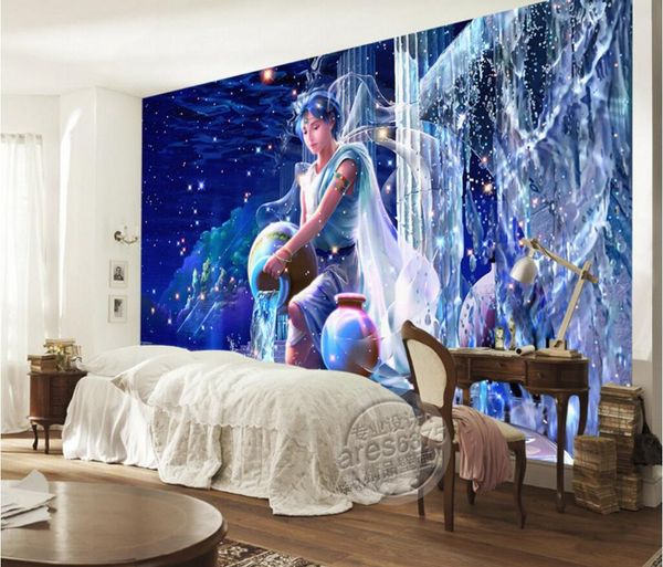 Wdbh 3d Wallpaper Custom Photo Hand Painted Romantic Twelve Constellation Painting Room Home Decor 3d Wall Murals Wallpaper For Walls 3 D High