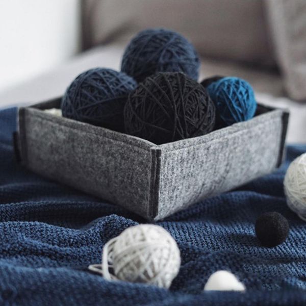 

ins felt storage basket deskporch key debris toy storage basket wool box organizer for nordic style home decoration