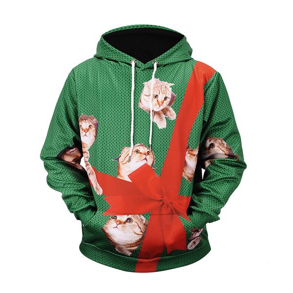 

selling europe and america large size christmas hoodie customizable digital printing men and women couple clothes, Black