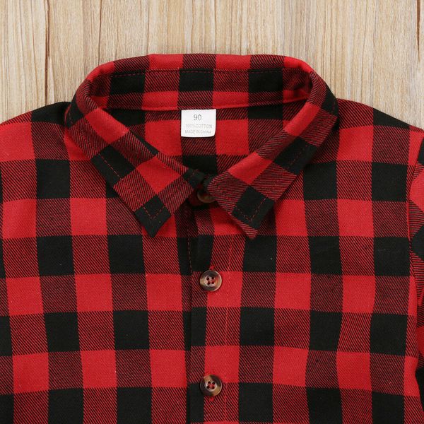 

2019 new toddler kids baby red plaid shirt boys girl long sleeve shirts blouses coat cute children's clothes, White;black