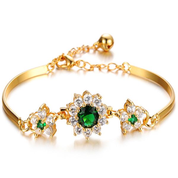 

2019 luxury 18k gold bracelets for women fashion bracelet accessories crystal charm wedding jewelry birthday gifts, Black