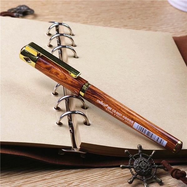 

wood grain 0.5mm gel pen plastic pen rubber slip grip school office writing gift supplies, Blue;orange