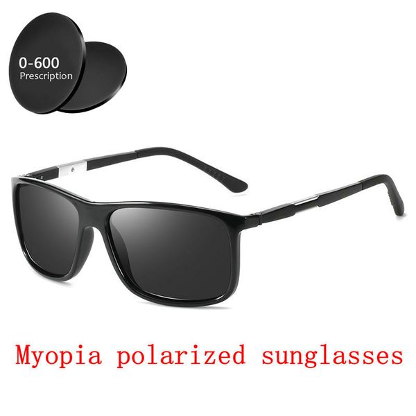

men women polarized sunglasses custom made myopia minus prescription lens -1 .0 to -6.0 prescription square sunglasses uv fml, White;black