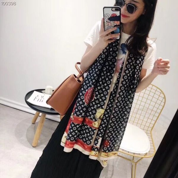 

2020 brand scarf soft double-sided cashmere scarf ladies' shawl women's version of simple thickened autumn and winter scarf wholes, Blue;gray