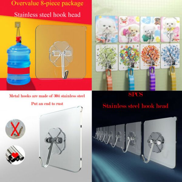 

bathroom 304 silver 8 stainless steel square wall mount towel ring robe hook door hanger