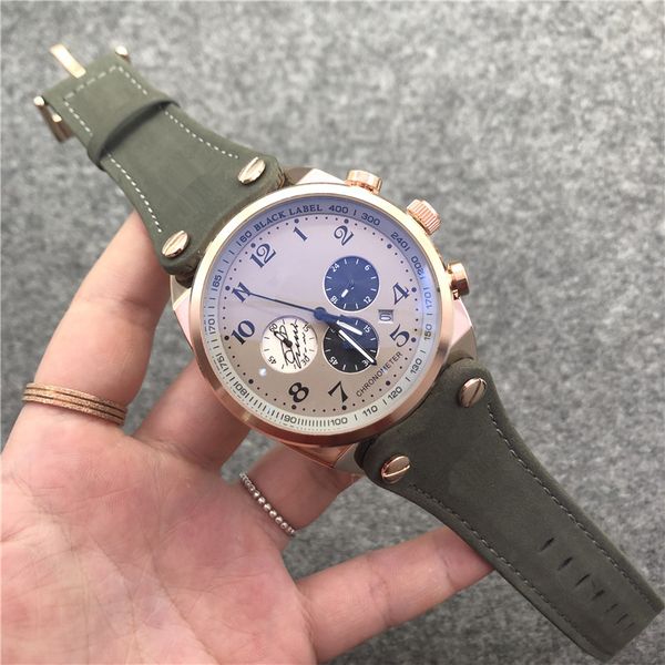 

sport men watches all dials work watch men wrist watch chronograph male clock relogio masculino, Slivery;brown