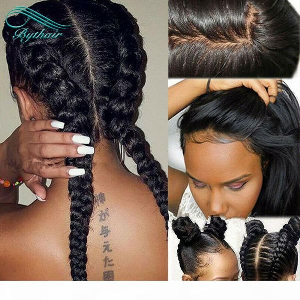 

2019 selling silky straight lace front human hair wigs pre plucked with baby hair glueless lace front wigs bleached knots virgin hairs, Black;brown