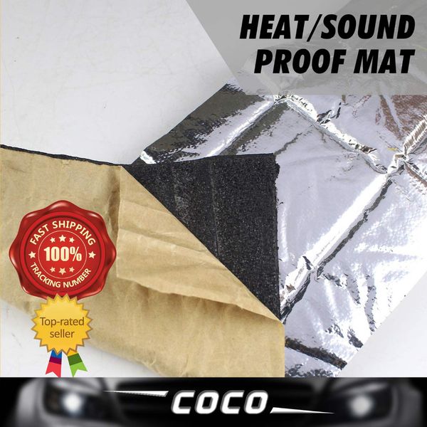 

car auto 10mm 50cm/100cm aluminum foil heat proof insulation exhaust muffler blanket sound heat control shield pad mat