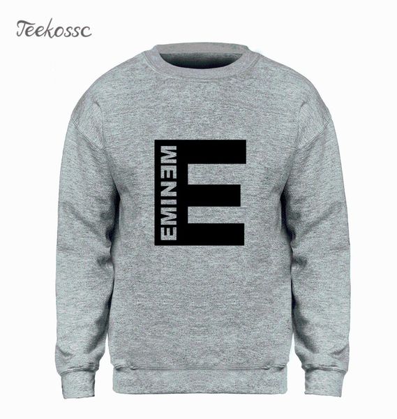 

eminem sweatshirt men hip hop hoodie kpop crewneck sweatshirts em winter spring fleece warm punk rock fitness streetwear, Black