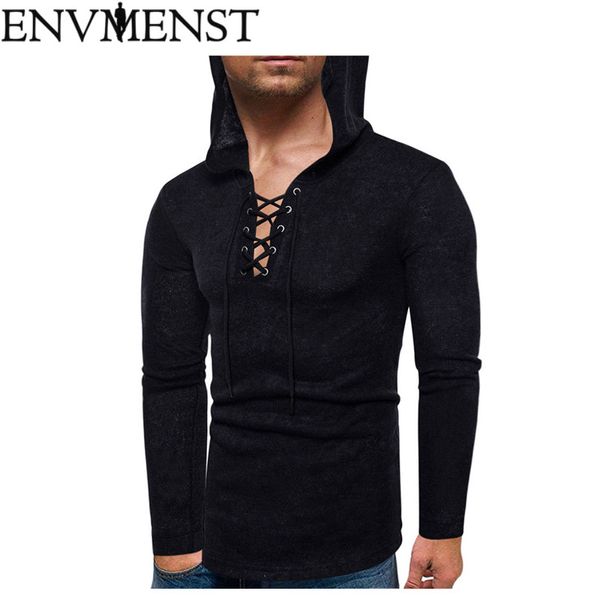 

envmenst new sweater men o-neck solid slim fit knitting mens sweaters cardigan male 2018 autumn fashion casual hooded sweater, White;black