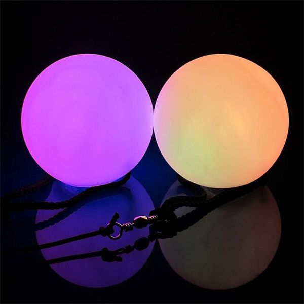 

wholesale 1/2/4pcs professional belly dance rgb led bulb disco color change poi thrown ball stage light party lamps