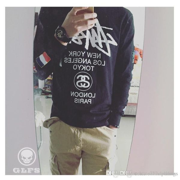 

fashion casual sweatshirts for men no hood thin printting hoodie autumn brand hoodies mens designer hoodie, Black