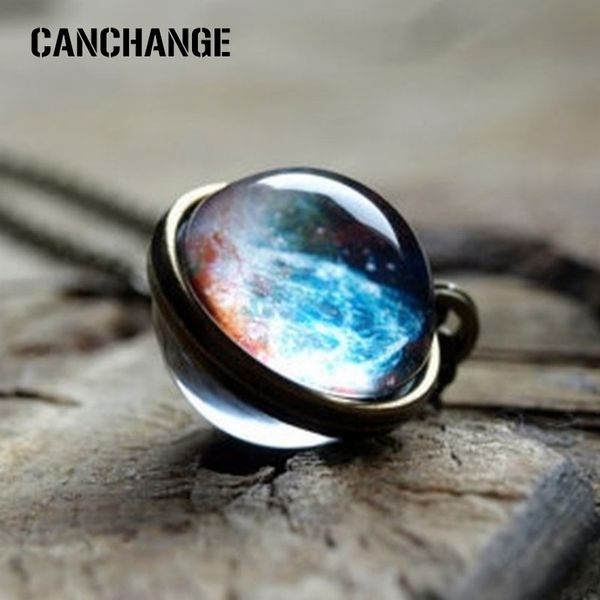 

canchange 2018 new planet necklace dreamy transparent round romantic for men women gift, Silver