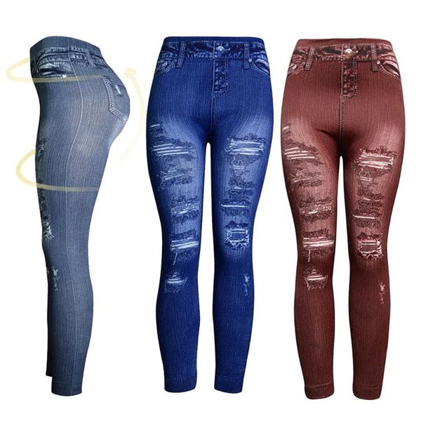 Women Casual Jeans Skinny Leggings Stretchy Gym Pants High Waist Pencil Jeggings