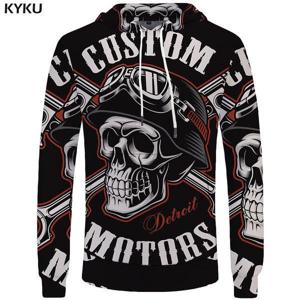 

kyku brand skull hoodie men space hoodies black gothic 3d print sweatshirt punk rock clothes hip hop mens clothing streetwear