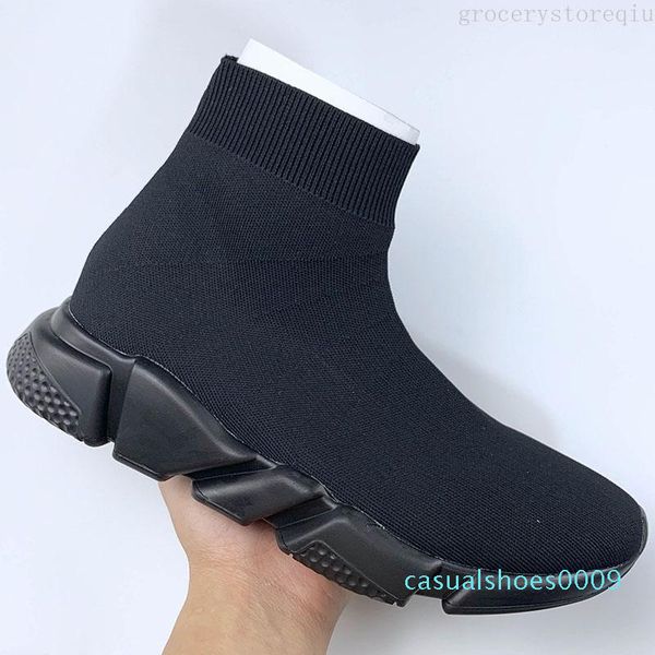 

2019 new designer casual shoes runner fashion shoes sock triple black red flat trainer men women casual shoes sport luxury shoe flat c09