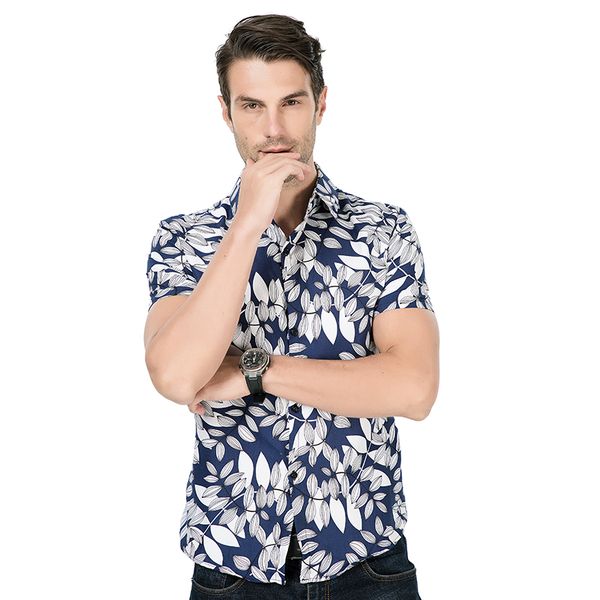 

plus size 3xl 2019 novo verÃ£o dos homens de manga curta camisas havaianas algodÃ£o casual camisas regular dos homens folhas fol, White;black