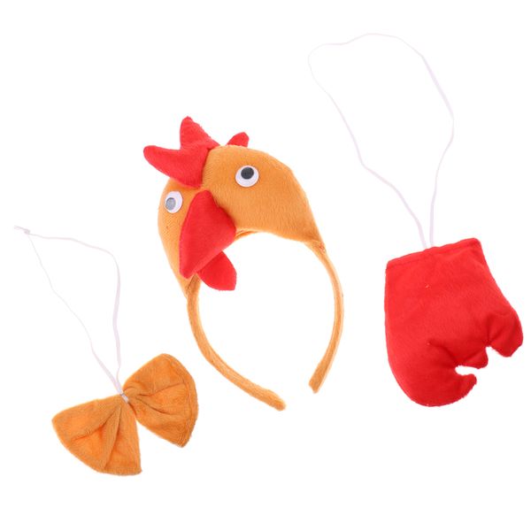 

kids hens cock headband tail bow tie costume accessory fancy dress, Black;red