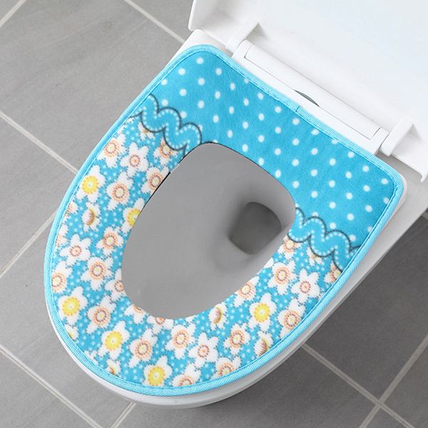 

wholesale warmer soft toilet seat cover plush pedestal pan cushion o-shaped cushion print toilet seat covers decoration cover dbc dh0463