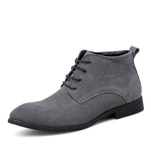 

handmade men boots cow suede men casual fashion ankle boots outdoor comfortable for footwear size 38-47, Black