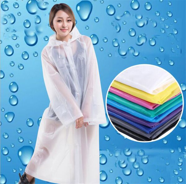 Viaggi Escursionismo all'aperto Poncho Moda per adulti Addensare Impermeabile in EVA non usa e getta Abbigliamento antipioggia colorato Impermeabili lunghi universali Alta qualità