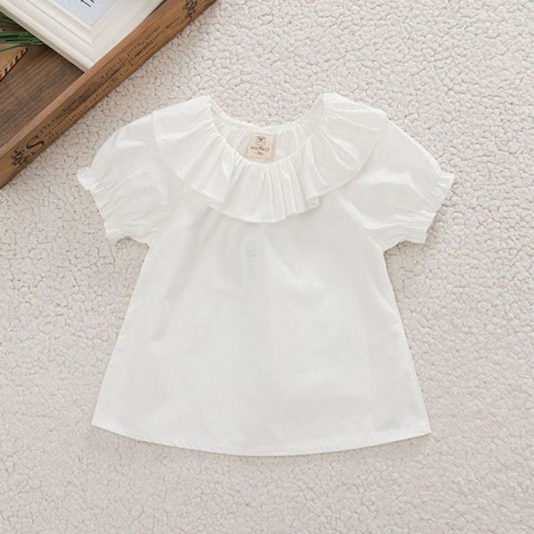 

sweet baby girls puff sleeve blouse kids white shirt summer 0-30m, White;black
