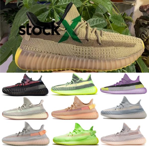 

with box kanye west cloud white citrin designer sneakers bred black 3m reflective zebra green glow lundmark men women sport running shoe, White;red
