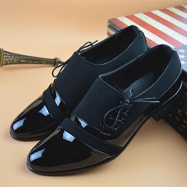 

men shoes leather flats business formal men dress shoes slip on spring autumn oxfords luxury fashion zapatos hombre apr10, Black