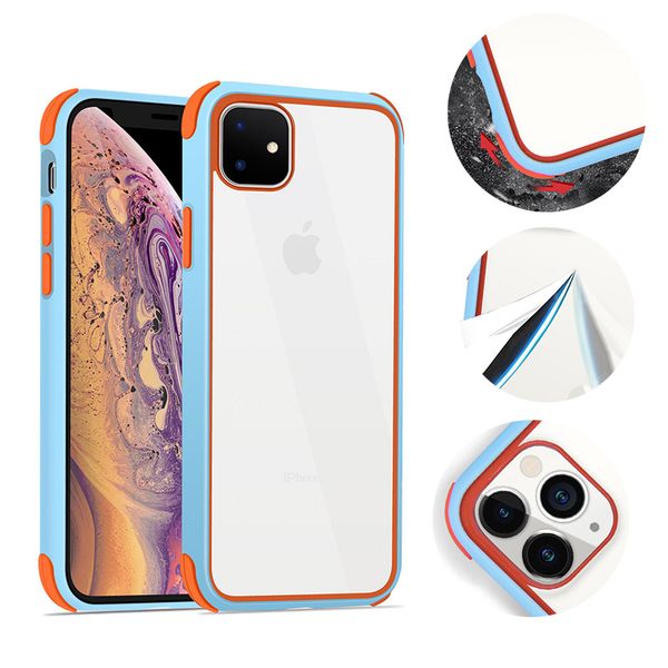 

акриловый сотовый телефон чехол для iphone 11 pro max xr xs x 8-очистить жесткий заднюю крышку samsung note10 plus силиконовые противоударны