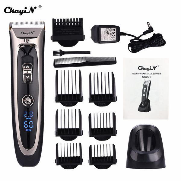 

professional digital hair trimmer rechargeable electric hair clipper men's cordless haircut adjustable ceramic blade rfc-688b 49