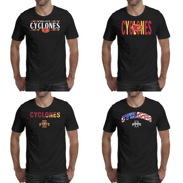 

mens printing iowa state cyclones football wordmark logo black t shirt funny awesome casual shirts urban usa flag mesh core smoke white, White;black