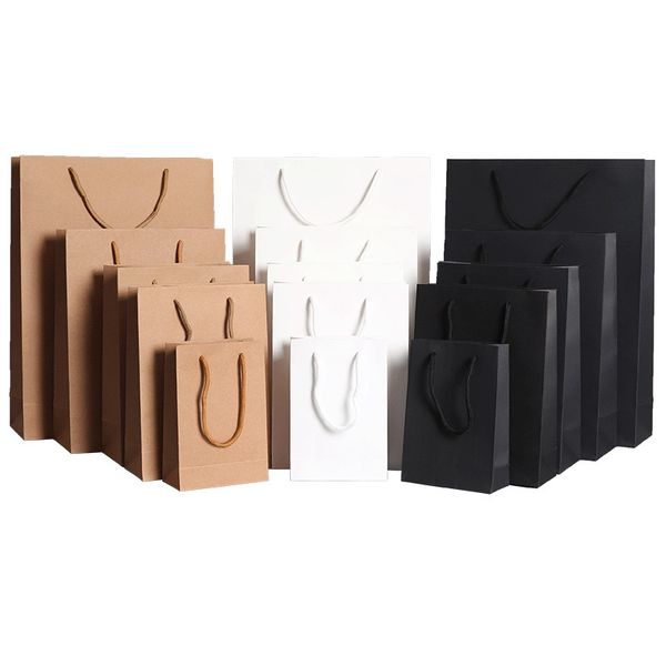 Kraft Paper Bag Durable compras Kraft pacote de saco de DIY Cartões Bolsas Brown Kraft saco de papel com alças