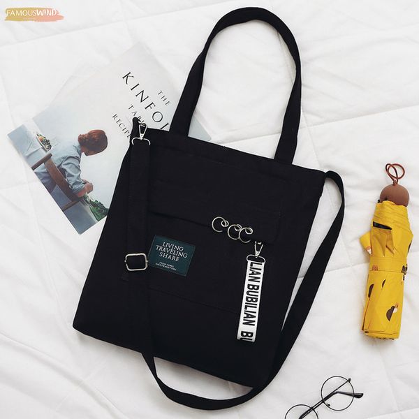 

fashion zipper women shoulder bags 2020 brand new letter canvas soft letter messenger bags female students girls school bags handbags