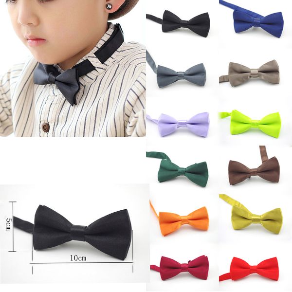 

classic kid bowtie boys grils baby children bow tie fashion 25 solid color mint green red black white green pets cravate, Black;gray